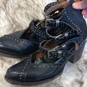Stylish Black Leather Freebirds by Steven Women's Shoes Felicity